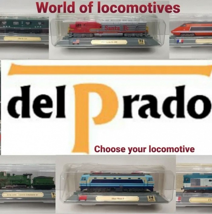 Del Prado locomotives of the world n gauge 1:160 scale toy train models that are well detailed and can be removed from plinth. In total 100 locomotives trains were made in total for this Del Prado Locomotives of the world partworks series , start of issue was in August 2006, ended in December 2008.