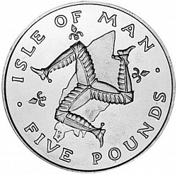 • 1982 Silver Manx 5 pound coin.