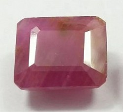 • Natural Emerald Cut Red Ruby.