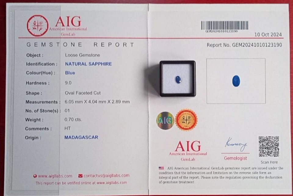 AIG Certificate.